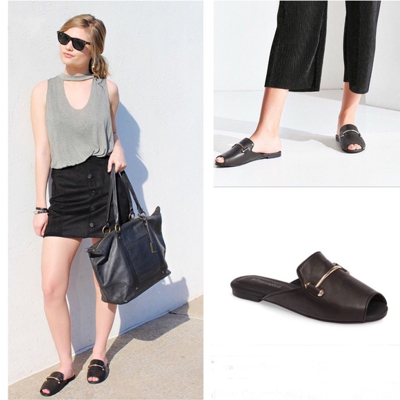 flat closed toe mules